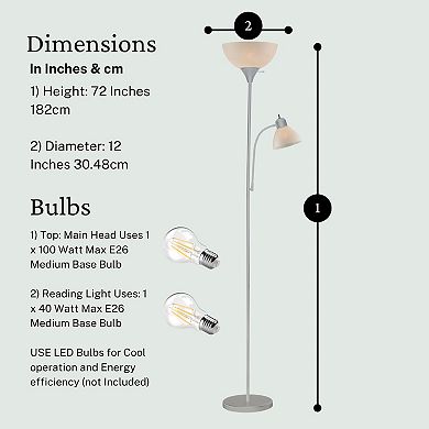 Susan Grey Floor Lamp With White Cone Shade