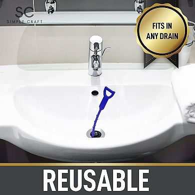 Zulay Kitchen 20-Inch Plumbing Snake Drain Clog Remover - 3 Pack