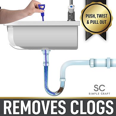 Zulay Kitchen 20-Inch Plumbing Snake Drain Clog Remover - 3 Pack