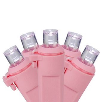 100 ct Pure White LED Wide Angle Valentine's Day Lights 33ft Pink Wire