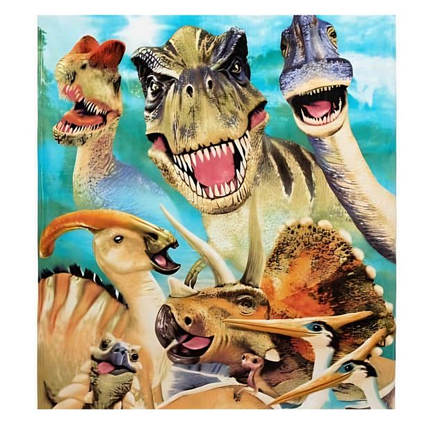 Dinosaur Fleece Blanket For Bed Jurassic Fleece Throw Blanket