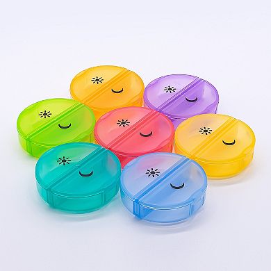 Sukuos 7-Day 2x Pill Organizer, Large Daily Pill Cases for Pills/Vitamins/Fish Oil/Supplements