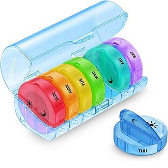 Sukuos 7-Day 2x Pill Organizer, Large Daily Pill Cases for Pills/Vitamins/Fish Oil/Supplements