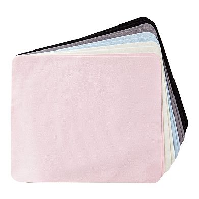 10 Pack Faux Leather Eye Glasses Pouch Cases w/ Cleaning Cloths 10 Designs, 4x7"