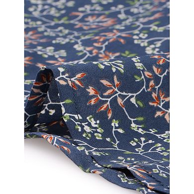 Women's Button Down V Neck Long Sleeve Floral Blouse