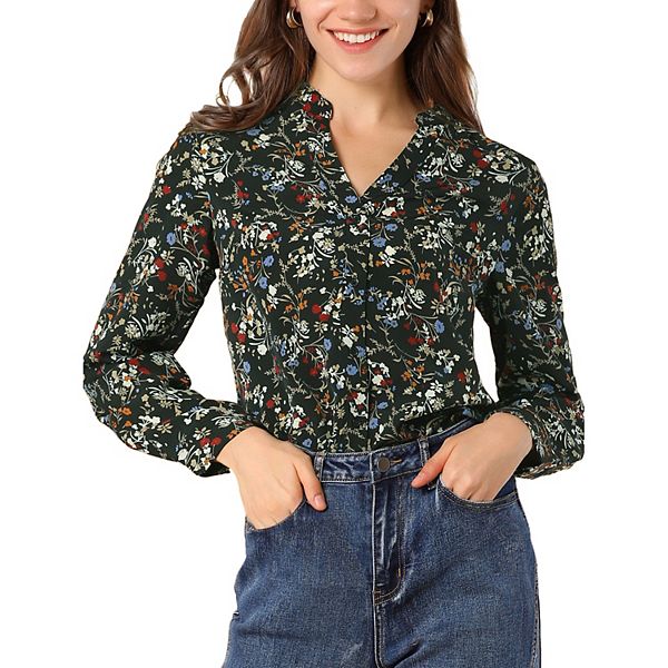Floral Collared Neck Button Down Shirt