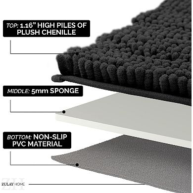 Zulay Kitchen Shaggy Soft Bathroom Rug 20x30"