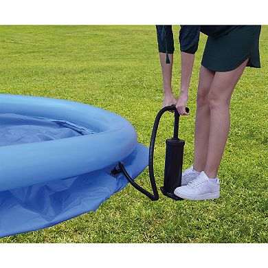 JLeisure 8 Ft x 25" Prompt Set Inflatable Outdoor Backyard Swimming Pool, Blue