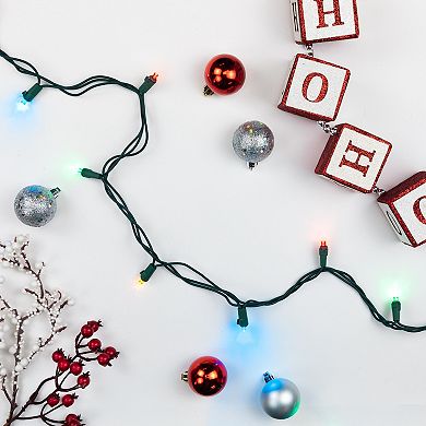 50ct Multi-Color LED Wide Angle Christmas Lights 16.25ft Green Wire