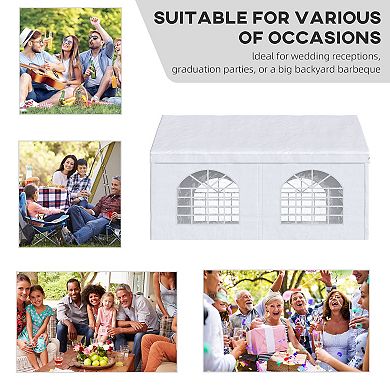 Outsunny 16ft x 13ft Party Tent Carport with Sidewalls and Double Doors