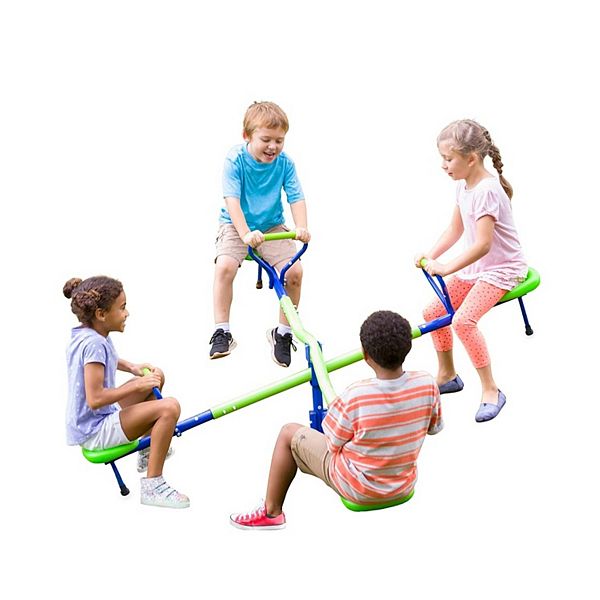 HearthSong QuadSeat Teeter Totter Spinning Seesaw for Multiple Kids