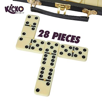 Double Six Domino Set in a Durable Wooden Box for Anytime Use and Party Favors Up to 2-4 Players