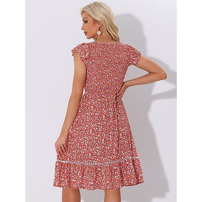 slim fit dress slacks The Flounce Smocked Midi Dress – The Standard Stitch main image 1