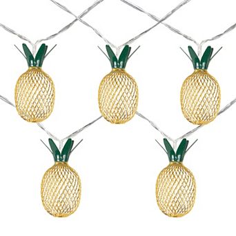 10 B/O LED Warm White Pineapple Christmas Lights - 3' Clear Wire