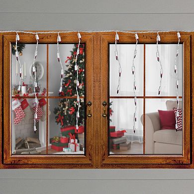 Set of 100 Purple Mini Icicle Christmas Lights - 7.8ft White Wire