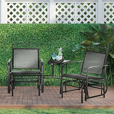 Patio Glider Rocking Chair Bench Loveseat 2 Person Rocker Deck Outdoor Furniture