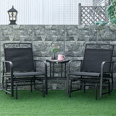 Patio Glider Rocking Chair Bench Loveseat 2 Person Rocker Deck Outdoor Furniture