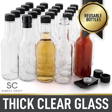 Zulay Kitchen Hot Sauce Glass Bottles (5 oz) - 24 Piece