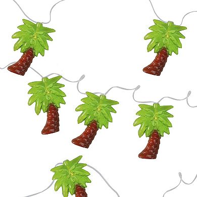 10 Warm Clear LED Battery Operated Palm Tree Summer String Lights - 4.5 ft Clear Wire