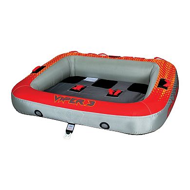 Connelly Viper 3 Person Inflatable Ride On Inner Tube with 2-Way Towing, Red