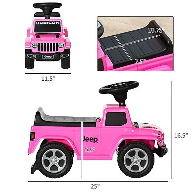 Aosom Kids Ride on Push Car, with Engine Sounds & Under-Seat Storage, Foot-to-Floor Ride on Sliding Car with Horn, Sit and Scoot Ride on Toy, Ages 1.5-3 Years, Pink