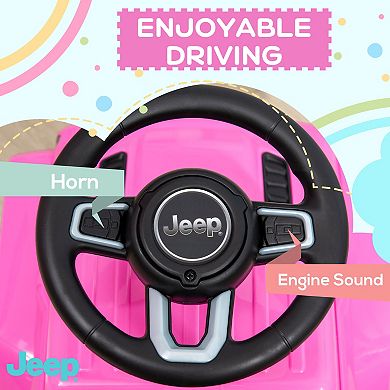 Aosom Kids Ride on Push Car, with Engine Sounds & Under-Seat Storage, Foot-to-Floor Ride on Sliding Car with Horn, Sit and Scoot Ride on Toy, Ages 1.5-3 Years, Pink