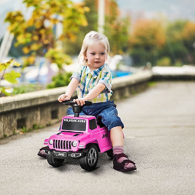Aosom Kids Ride on Push Car, with Engine Sounds & Under-Seat Storage, Foot-to-Floor Ride on Sliding Car with Horn, Sit and Scoot Ride on Toy, Ages 1.5-3 Years, Pink