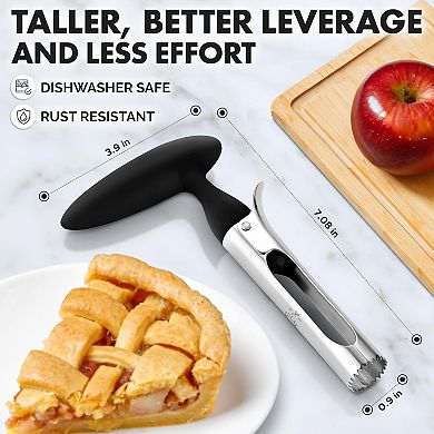 Zulay Premium Apple Corer Tool - Ultra Sharp, Stainless Steel, Serrated Blades for Easy Coring