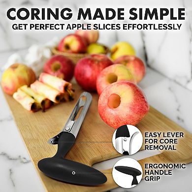 Zulay Premium Apple Corer Tool - Ultra Sharp, Stainless Steel, Serrated Blades for Easy Coring