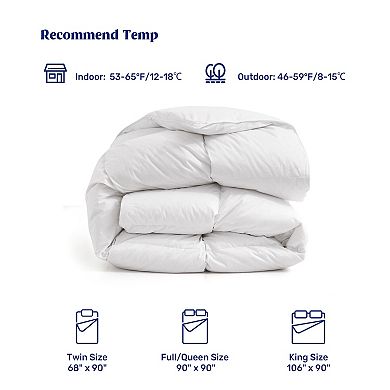 Unikome Hotel Collection Feathers & Down Comforter-Ultra-Soft Cotton Quilted All Season Duvet Insert