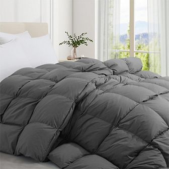 Unikome Hotel Collection Feathers & Down Comforter-Ultra-Soft Cotton Quilted All Season Duvet Insert