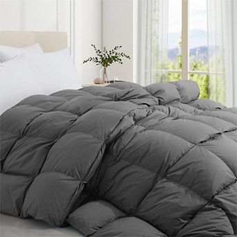 Unikome Hotel Collection Feathers & Down Comforter-Ultra-Soft Cotton Quilted All Season Duvet Insert