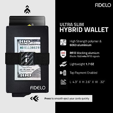 Rfid Blocking Pop Up Wallet Credit Card Holder With Removable Leather Case