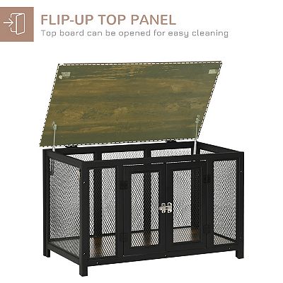 PawHut Furniture Style Dog Crate with Openable Top, Big Dog Crate