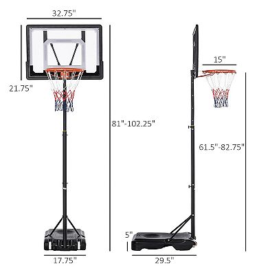 Soozier Basketball Stand for Kids & Height Adjustable w/ Fillable Bottom Base