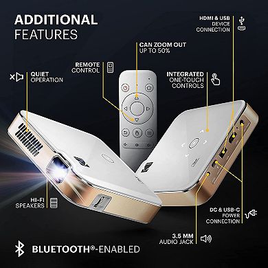 Kodak Luma 400 Portable Pico Smart Projector, 720p Projector with WiFi And Bluetooth