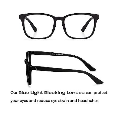 Blue Light Blocking Reading Glasses (Black, 375 Magnification) - Computer