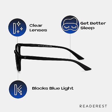 Blue Light Blocking Reading Glasses (Black, 375 Magnification) - Computer
