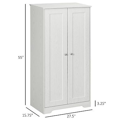 HOMCOM Kitchen Pantry, Freestanding Cupboard with Adjustable Shelves White