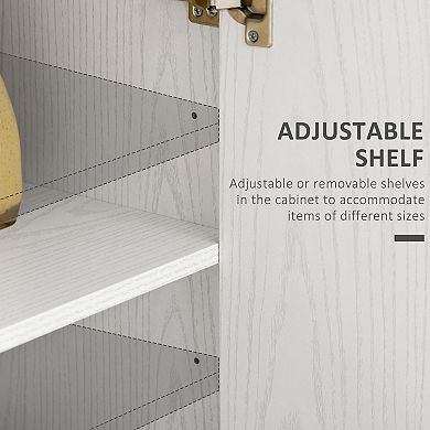 HOMCOM Kitchen Pantry, Freestanding Cupboard with Adjustable Shelves White