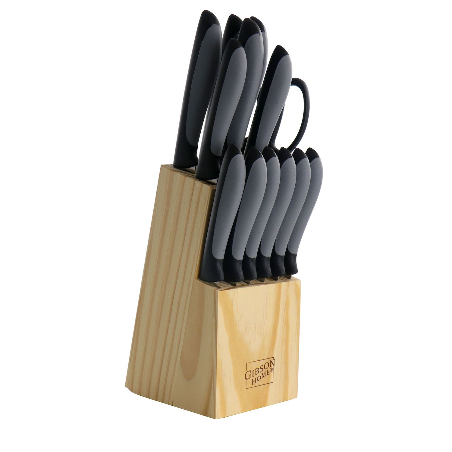 Oster Granger 5 Piece Stainless Steel Cutlery Knife Set with Half Moon  Natural Wood Block