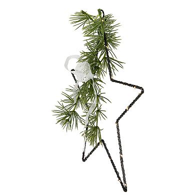 11" LED Lighted Star with Rosemary Sprig Christmas Decoration Warm White Lights