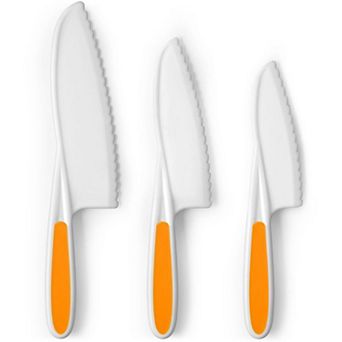 Zulay Kitchen 3 pc Kids Knife Set for Real Cooking & Baking