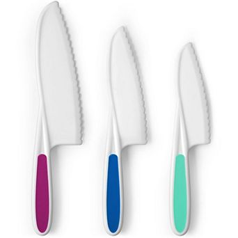 Zulay Kitchen 3 pc Kids Knife Set for Real Cooking & Baking