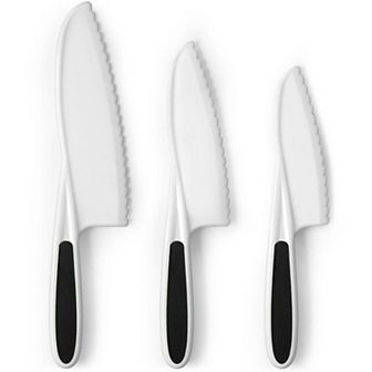 Zulay Kitchen 3 pc Kids Knife Set for Real Cooking & Baking