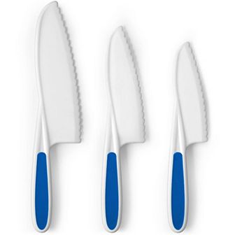 Zulay Kitchen 3 pc Kids Knife Set for Real Cooking & Baking
