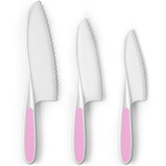 Zulay Kitchen 3 pc Kids Knife Set for Real Cooking & Baking