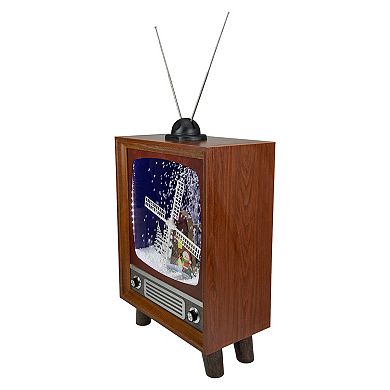 21" LED Lighted Musical Snowing Windmill TV Set Decoration