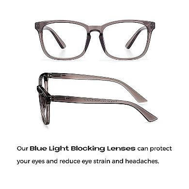Blue Light Blocking Reading Glasses (Charcoal, 300 Magnification) Computer