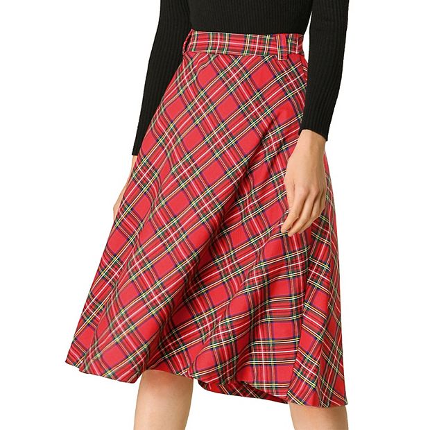 Mid length plaid top skirts